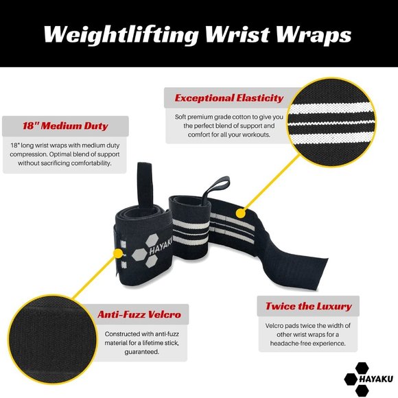 Hayaku Velcro Wrist Wraps - Picture 3 of 4